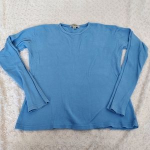 Waffle knit Light Blue thermal top Fall Winter Layering Cold Weather